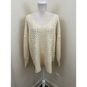 Blushing Heart Cream Colored Long Sleeve Sweater Size Medium